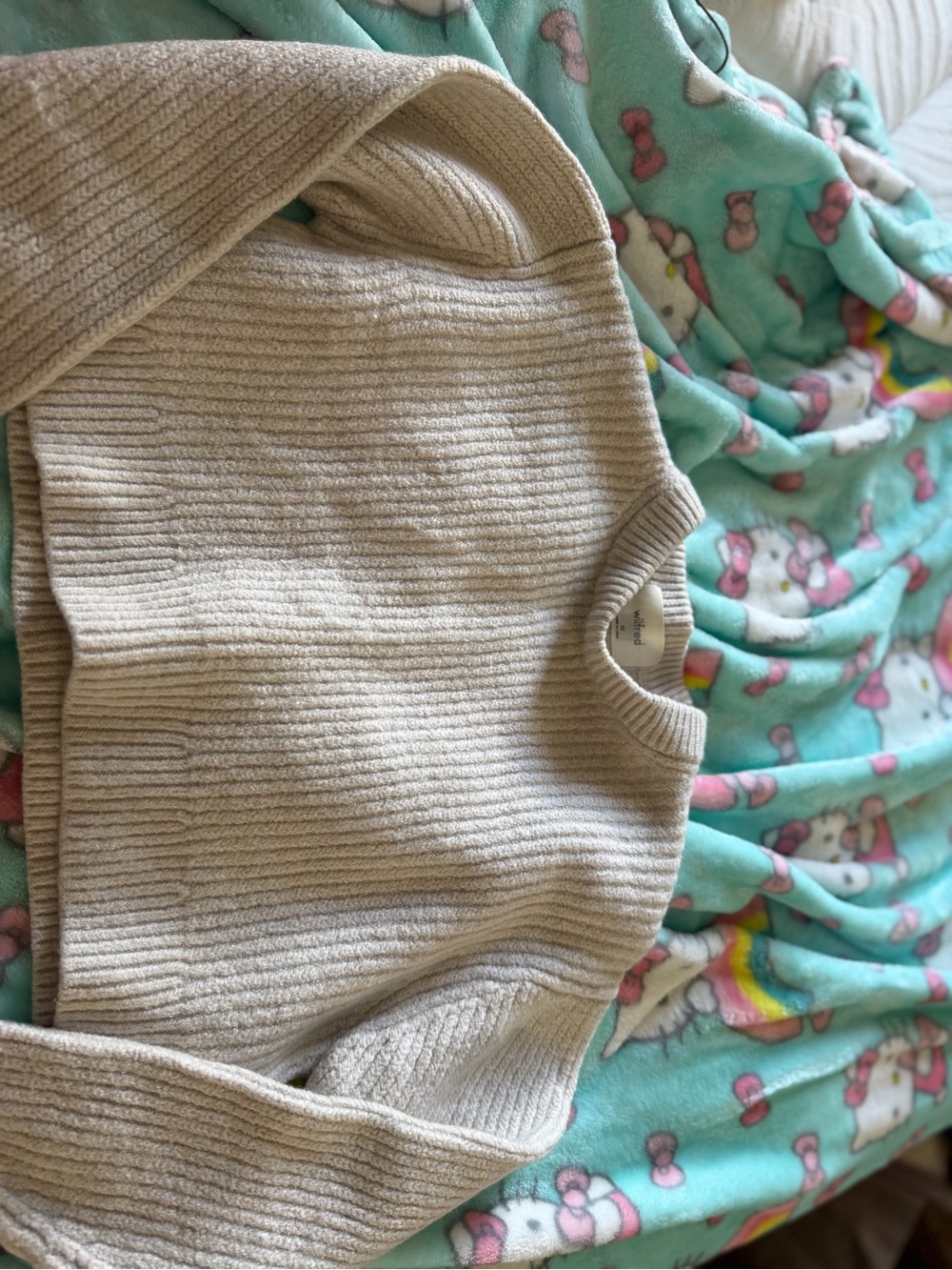 Wilfred Cream Ribbed Knit Sweater